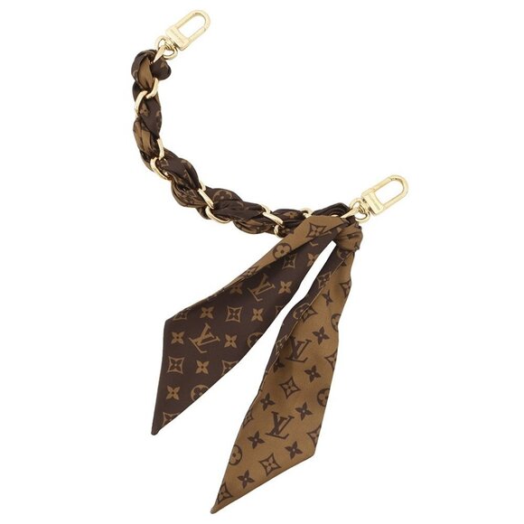 LOUIS VUITTON Bag Charm Chain Fleur Metal/Silk100% Brown - Picture 2 of 9